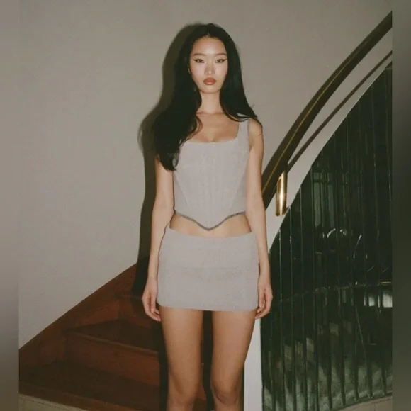 With Jéan June Corset Top Grey Size S NWT - Picture 3 of 15